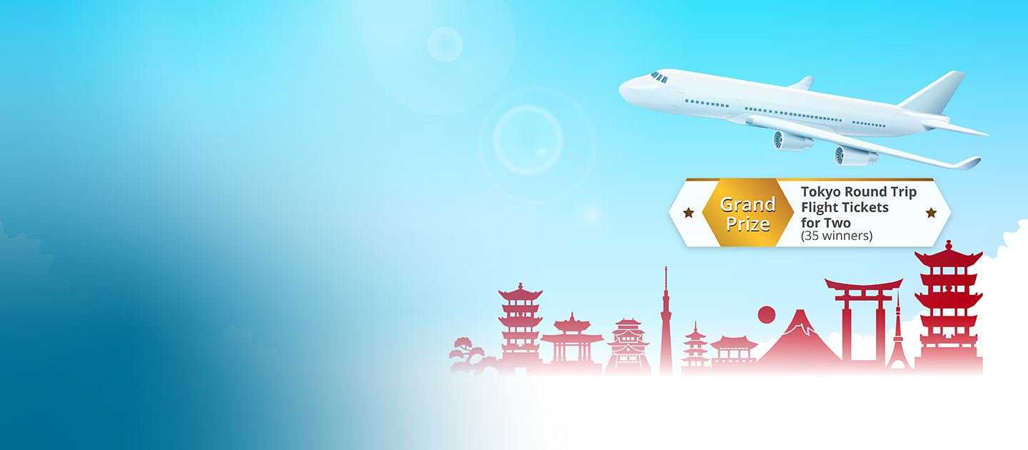 Log in to DBS digibank HK and win the Tokyo round trip flight tickets for two
